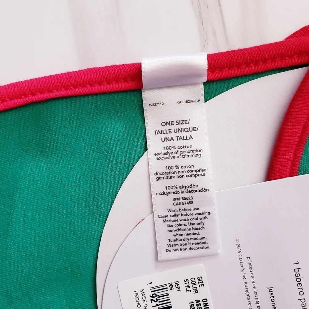 Carter's Teething Bib Water Resistant Holiday New